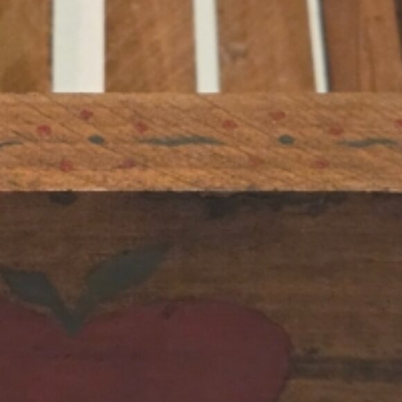 🎁Rustic Wooden Crate w/ Vintage Buckeye Stoneware Apple Mug & Colonial Cookbook - Picture 4 of 15